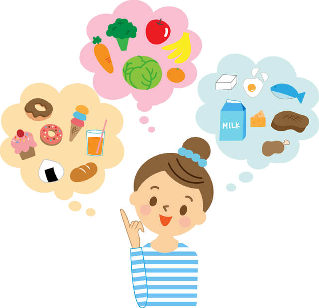 栄養を考えるママのイラスト,子供,おやつ,