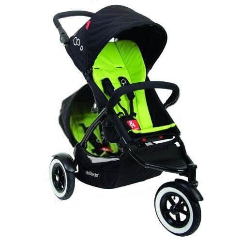 【並行輸入品】Phil&Teds フィル&テッズ DOT ドット ダブルストローラー 二人用 ベビーカー アップル（黄緑）+NONOKUROオリジナルハンドタオルセット,