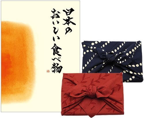 CONCENT 【風呂敷包み】日本のおいしい食べ物　グルメカタログギフト　茜コース 風呂敷柄(紺【ひと月】),出産祝い,食べ物,
