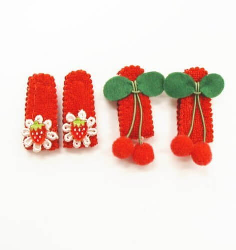 ベビー マジックテープ チェリー いちご パッチンどめセット(赤),ベビー,ヘアピン,おすすめ