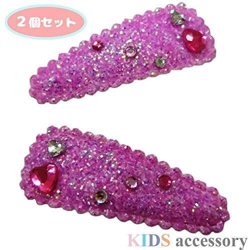 WL13941/WILL/[キッズアクセサリー]スリーピン２個セット（キラキラピンク/ストーン）/ファッション/おしゃれ/まとめ髪/ヘアー/雑貨/ギフト/プレゼント,ベビー,ヘアピン,おすすめ