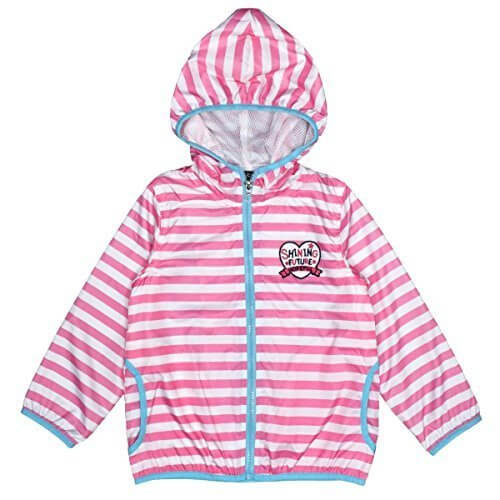アスナロ（ジャケット・ウインドブレーカー） ウィンドブレーカー キッズ 女の子 裏メッシュ 薄手 フード付 ボーダー130 ピンク,キッズ,ウィンドブレーカー,