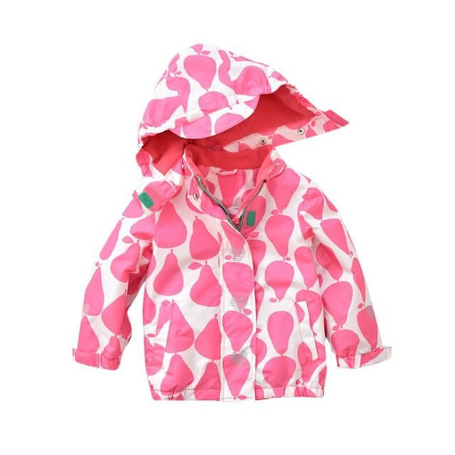 (ウイ カプア) u'i Kapua ドット 梨 柄 フード 付き ウインド ブレーカー ジャケット アウター 女の子 子供服 ( 120 , レッドドット ),キッズ,ウィンドブレーカー,