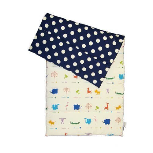 お昼寝敷マット くるりんぱ【50c×100c】【日本製】 (B.Zoo×ネイビー),赤ちゃん,お昼寝マット,おすすめ