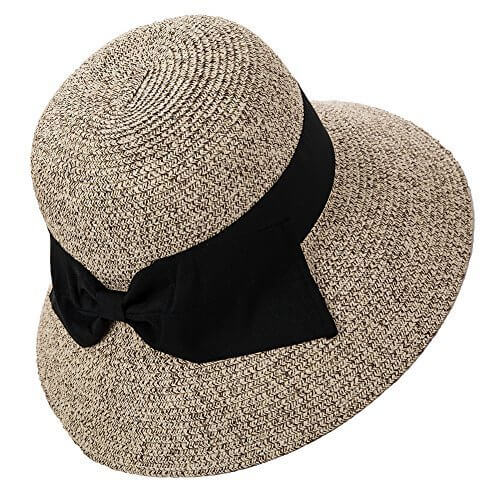 (シッギ)Siggi　おしゃれ　かわいい　ストローハット　麦わら帽子　女優帽子　ブレードハット　ハット　帽子　レディース　春夏　つば広　あご紐　メッシュ　折りたたみ　リボン　UVカット　大きいサイズ　大きい　フリーサイズ　サイズ調節　園芸農作業　自転車　旅行　ゴルフ　紫外線対策　釣り　コーヒー混,運動会,便利,持ち物