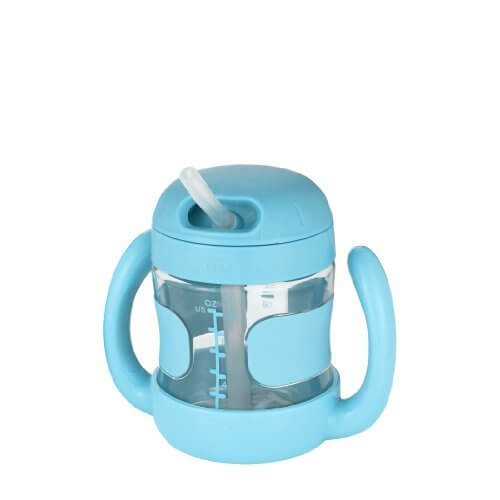 OXO Tot NEWハンドル付ストローカップ (アクア) 【ボトル】【ツインハンドル】【マグ】 FDOX6178202,ストロー,練習,