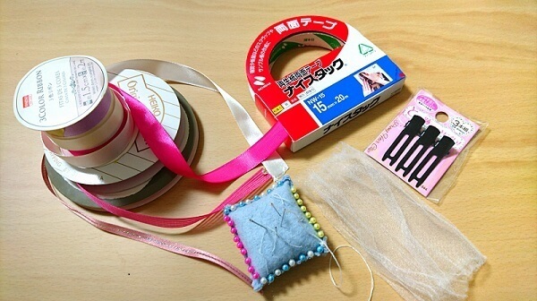 ふんわりガーリークリップ 材料 作り方,ヘアクリップ,作り方,