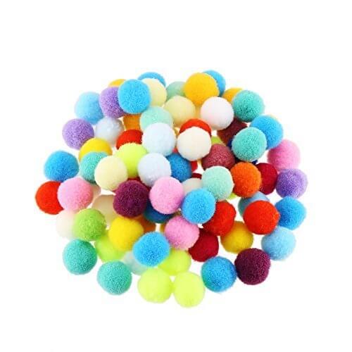 CCINEE 1CM カラフル　ポンポンボール ダーク 毛球　小玉　80個セット DIY手芸 手芸材料に,ヘアクリップ,作り方,