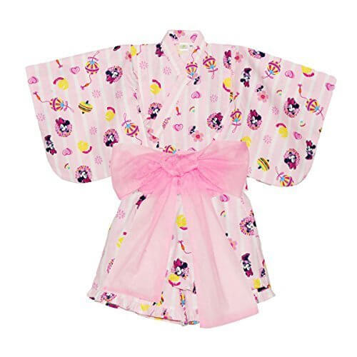 ☆★ディズニー【Disney】国内正規品★☆女の子ミニちゃんプリント甚平スーツ（チュールレース帯付き）90cm:95cm (95㎝),女の子,甚平,人気