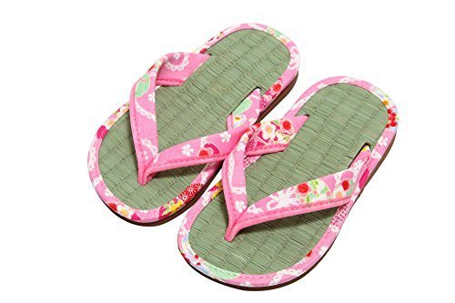 和柄 キッズ 子供 畳 サンダル 雪駄 日本製 ピンク Mサイズ,女の子,甚平,人気