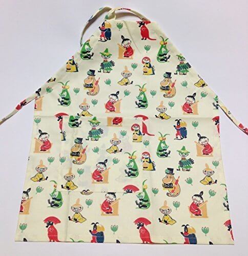 Optodesign社(スウェーデン) ムーミン 子供用エプロン 「ムーミンと仲間達」2219-80 ベージュ 40✕47cm,ムーミン,本,