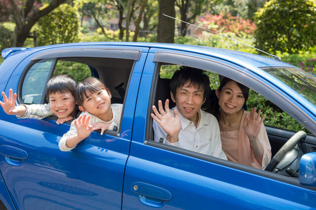 車に乗車中の家族,富士,サファリパーク,静岡