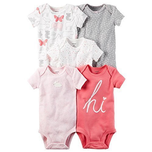 カーターズ Carter's 女の子用ベビーピンクアニマルフレンド半袖ボディスーツ5枚セット (9months(67-72cm)) [並行輸入品],ベビー肌着,おすすめ,