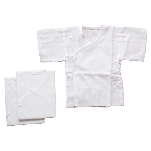 日本製 ホワイト無地　ガーゼ短肌着 3枚組セット 新生児用,新生児,短肌着,