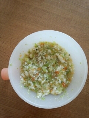 離乳食☆中期☆　レタスと人参入り豆腐あんかけ レシピ・作り方,離乳食,レタス,