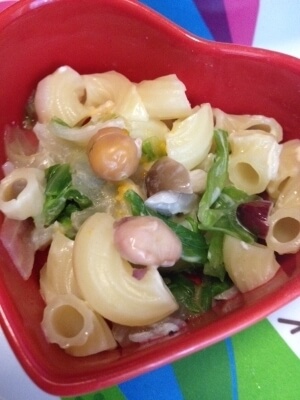 離乳食☆豆とレタスのマカロニサラダ ,離乳食,レタス,
