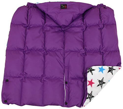 バディバディ BuddyBuddy ダウン4wayケープ 無地パープル(裏地/星柄) Z7040,ベビーカー,防寒,