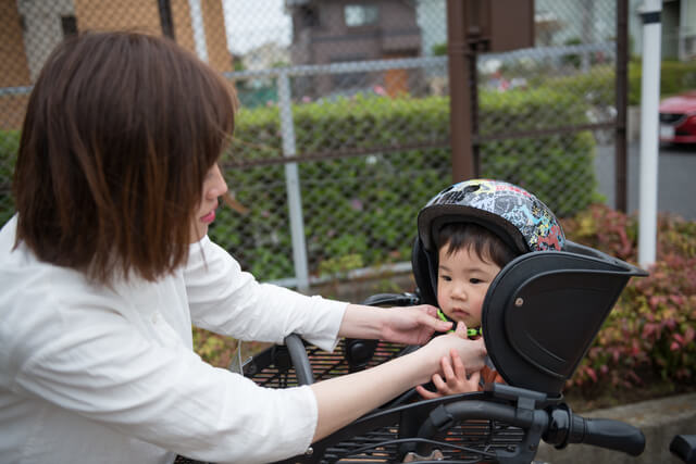 自転車親子,自転車,防寒,