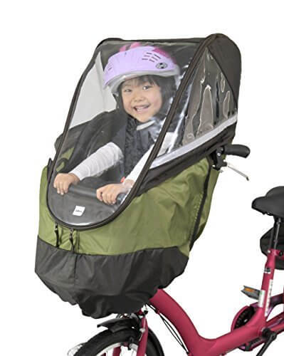 アイデス (ides) チャイルドシート レインカバー フロント用 前用 自転車 保育園 幼稚園 子乗せ 子ども乗せ 同乗器 梅雨 雨よけ 防風 装着かんたん おしゃれなデザイン ブラウン/カーキ,自転車,防寒,