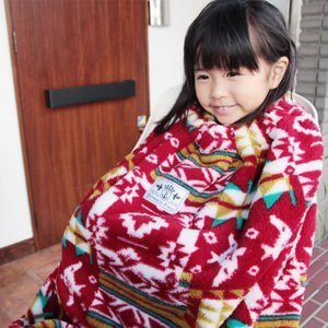 DORACO こども乗せ 自転車専用 ブランケット　防寒　マジックテープで簡単装着　安心の日本製 (ネイティブレッド),自転車,防寒,