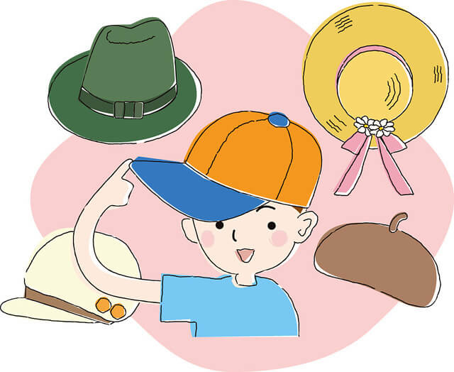 様々な種類の帽子(イラスト),子ども,帽子,