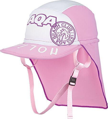 AQA(エーキューエー) スイムキャップ 子供用 UVカット 帽子 UVドライフラップキャップキッズ KW-4468A ピンク×ホワイト(56) M,子ども,帽子,