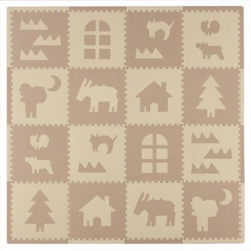 CBジャパン ジョイントマット 16枚組 フチ付 メルヘンマット ブレーメンのおんがくたい,ジョイントマット ,おしゃれ,