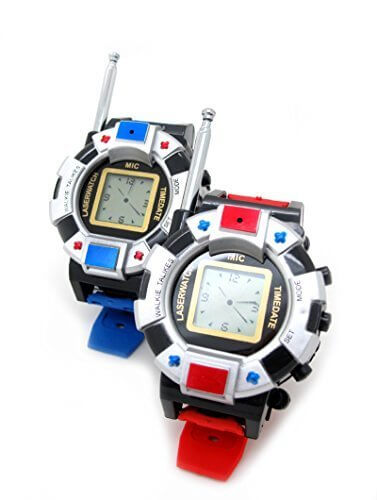 LeaningTech　TWO WAYラジオ　ウォッチ型 子供用トランシーバー　腕時計としても使える おもちゃ　007などの遊びに最適　2台セット(赤Xブルー）,おもちゃ,トランシーバー,