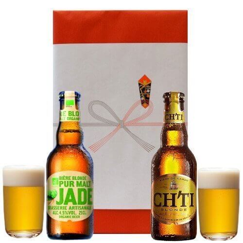 フランス直輸入ビール ブロンドタイプを飲み比べるセット(250ml×2本) ペアビアグラス付き,お酒,おすすめ,