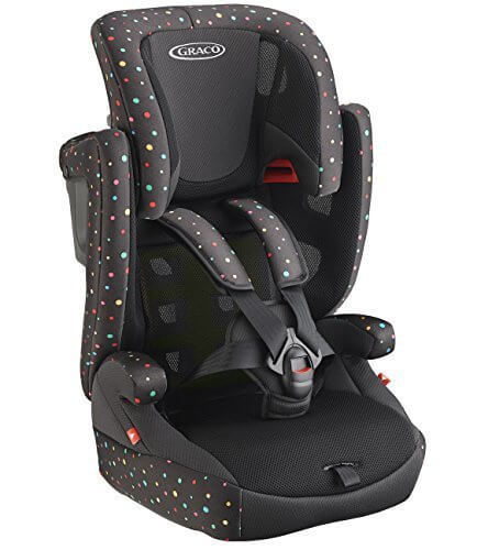 GRACO (グレコ) ジュニアシート(チャイルド&ジュニア) エアポップ カラフルドットBK 【軽量コンパクトボディ + 3Dサポートクッション構造 + 5段階高さ調節ヘッドサポート】 (1歳頃~11歳頃までのロングユース仕様) 67163,エアポップ,