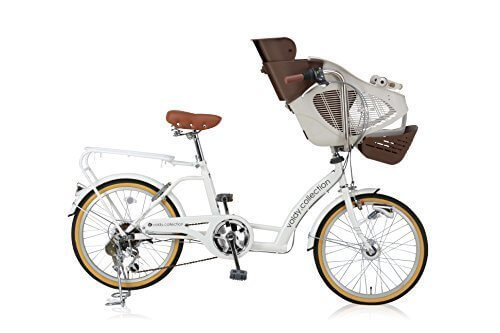 voldy(ボルディー) SHIMANO(シマノ)子供乗せ自転車 おしゃれチャイルドシート （メンズ レディース）6段変速 サイズ480mm 適応身長135cm以上 【 3人乗り 2人乗り BAA自転車 安全】 【車体 ホワイト 子供乗せイス ブラウンアイボリー】 KDL206HD,電動,ママチャリ,