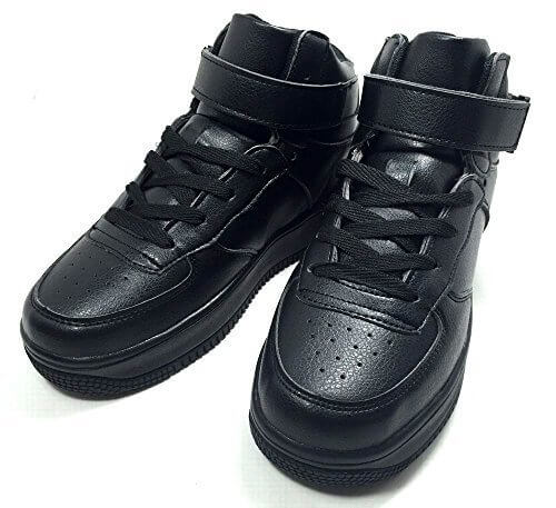 (Cazu's) ジュニア ハイカット シューズ 男 女 兼用 スポーツ ダンス キッズ スニーカー / ボリューム ソール と 履き 口 クッション インソール 入 (B5: ブラック 黒 色 20.0 cm),ハイカットスニーカー,キッズ,