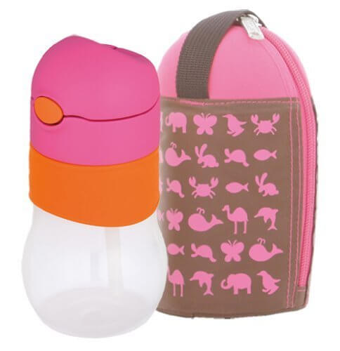 THERMOS ベビーストローマグ&クーラー 340ml ピンク RDQ-340F P,マグ,ポーチ,