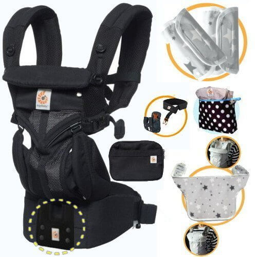 エルゴベビー OMNI360 オムニ360クールエア/ブラック 抱っこひも 正規代理店2年保証 ウエストベルト+収納ポーチ+よだれパッド＋ママ&ベビー両用カバー,抱っこひも,比較,選び方