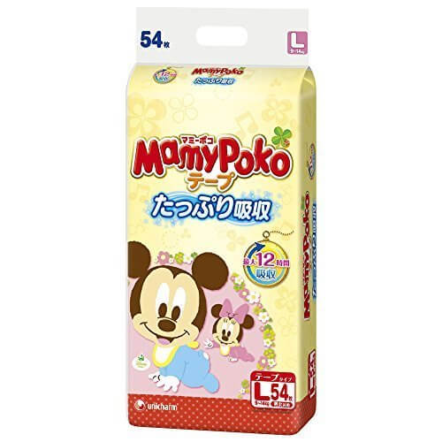 マミーポコ テープタイプ Lサイズ 54枚,紙おむつ,比較,