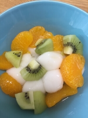 ピヨピヨ絵本のフルーツ白玉団子,絵本,レシピ,