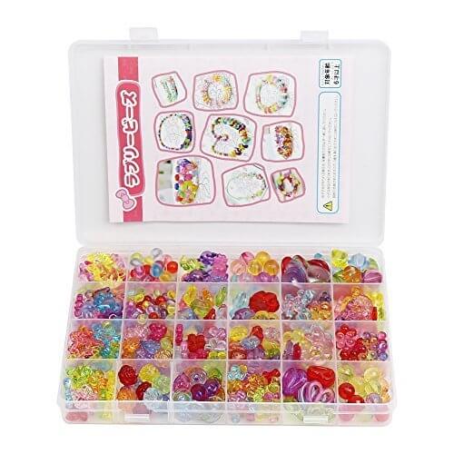 ラブリービーズ ビーズ アクセサリーキット 収納ケース付 (クリア),手作り,ストラップ,