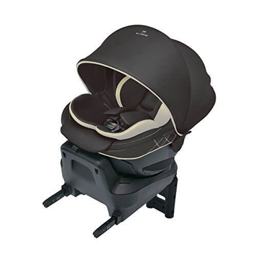 カーメイト(エールベベ) クルット4i グランス 新生児から4歳用チャイルドシート ISOFIX取付(360度 サイレントターン/らくのせフラットシート/ワイドサンシェード) カームブラック BF881,エールべべ・クルット4iグランス,