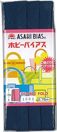 アサヒ ホビーバイアス 12mm幅 Col.1561 紺 ふちどりタイプ 3パック入り,ランドセルカバー,手作り,