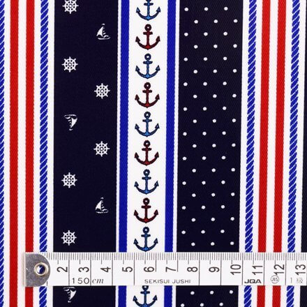 トリコロールマリン ラミネート(厚み0.2mm)生地 ハンドメイド 手作り用生地　0.5m単位でご注文いただけます。 T0276600,ランドセルカバー,手作り,