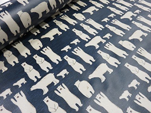 ラミネート生地　しろくまの親子　ネイビー　　　｜生地|布地｜ビニール｜テーブルクロス｜バッグ｜水着入れ｜ポーチ｜ペンケース｜ランドセルカバー｜プールバッグ｜エコバッグ｜ボトルケース｜防水｜,ランドセルカバー,手作り,