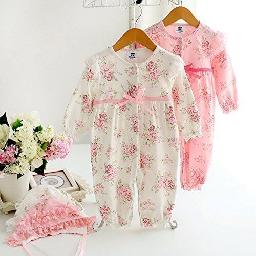 ツーウェイオール カバーオール おそろいの帽子付き 長袖 女の子 60 入園式 卒園式 結婚式 (60, ホワイト),出産祝い,女の子,