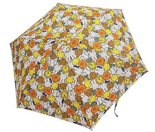 ミッフィー 子供用 スーパーミニ傘 総柄 アニマルフェイス ミッフィー 折りたたみ傘 手開き イエロー 6本骨 53cm 110~130cm 2605 [正規代理店品],ミッフィー,グッズ,