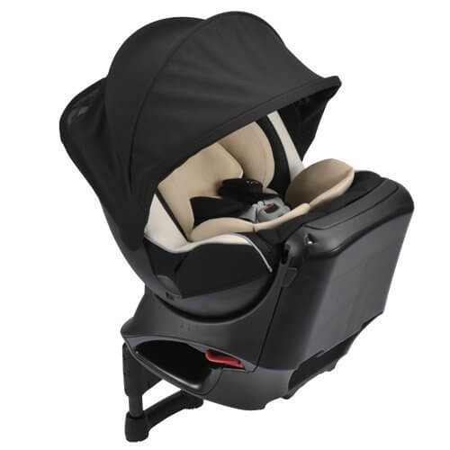 カーメイト エールベベ クルットNT2プラウド 新生児から4歳用チャイルドシート(サンシェード付360度回転型) ヘーゼルブラック,エールベベ・クルットNT2プラウド,