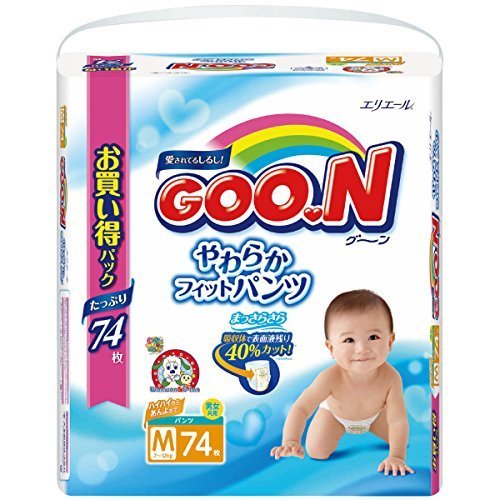 グーン やわらかフィットパンツ Mサイズ(7~12ｋｇ) 74枚,赤ちゃん,おむつ,比較