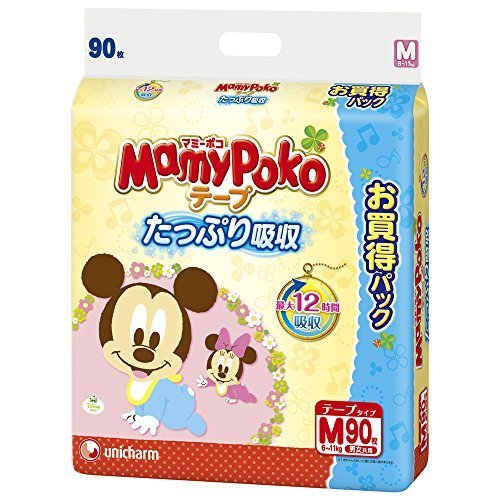 マミーポコ テープタイプ Mサイズ 90枚,紙おむつ,比較,