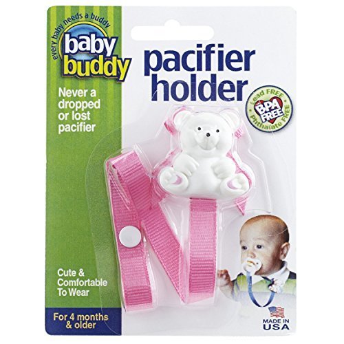 Baby Buddy(ベビーバディ) Baby Buddy ベビー バディ Bear Pacifier Holder ホワイトベア マルチ クリップ(シングル) 【アメリカ製】 Pink ピンク,おしゃぶりホルダー,
