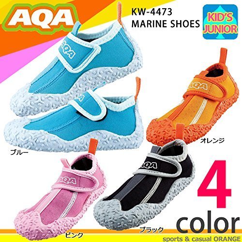 ∴ キッズ & ジュニア マリンシューズ/ スノーケリングシューズ【AQA(アクア) 子供用 ウォーターシューズ アクアシューズ KW4473N-B ボーイズ アウトドア】スノーケル ダイビング シュノーケル ラフティング 磯遊び 海水浴 川遊び/ 子ども こども向け 男の子 女の子 オレンジ18cm,潮干狩り,おすすめ,道具