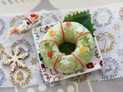 クリスマスリースのおにぎり,クリスマス,レシピ,