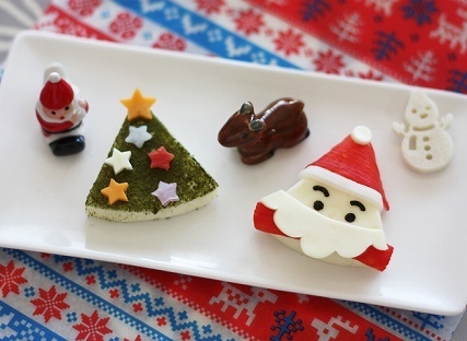 三角チーズのサンタとクリスマスツリー,クリスマス,レシピ,